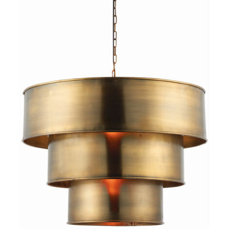 Endon Morad - Sospensione a soffitto cilindrico a 1 luce in ottone antico, E27