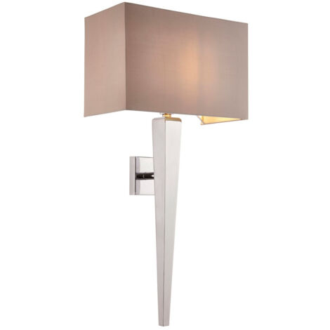 Endon Moreto - Applique da interno a 1 luce cromata con paralume effetto seta grigio, B22