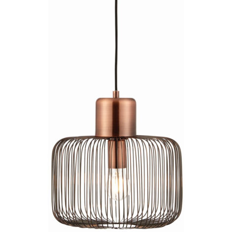 Endon Nicola - Pendentif en fil de cuivre antique à 1 ampoule, E27