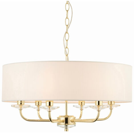 Endon Nixon - Sospensione a soffitto a 6 luci multibraccio in ottone, E14
