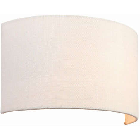 Endon Obi - 1 Applique Murale Lumineuse Up & Down Vintage Lin Blanc, Coton Polyester, E27