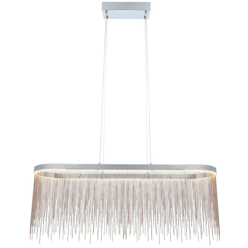 

Endon Orphelia Barra de LED Lámpara colgante Cadena de plata fina Efecto cascada Cromo pulido, Blanco cálido