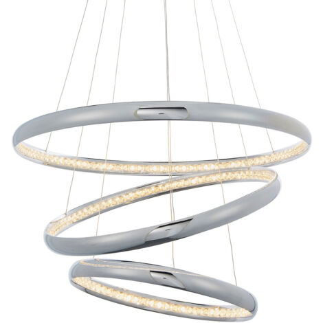 Endon Ozias - Plafonnier LED Plaque Chrome & Verre Cristal Clair