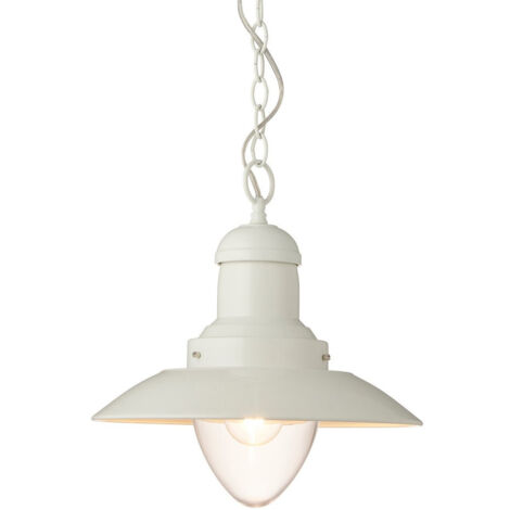 Endon Polperro Lampada da soffitto a sospensione singola, crema lucida, vetro