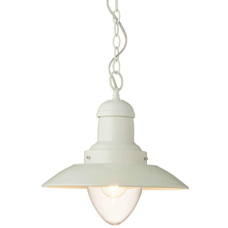 Endon - Polperro Plafonnier Suspension Simple, Crème Brillante, Verre