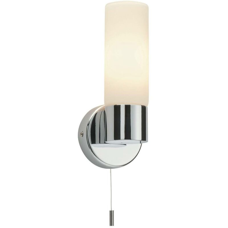 Pure - 1 Light Bathroom Wall Light Chrome IP44 with Opal Glass, E14 - Endon