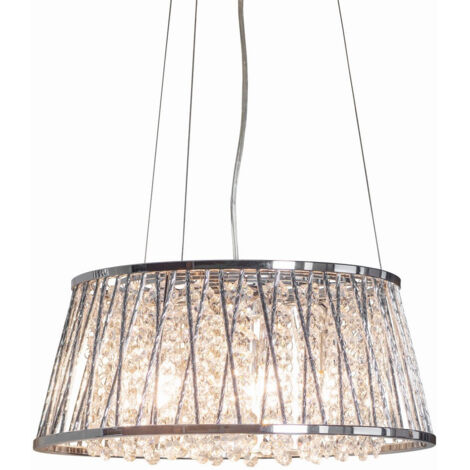 Endon Sophia - Lampadario a 5 luci cromato, dettaglio in cristallo (K5), G9