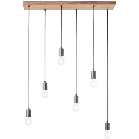 Endon Stellan Plafonnier Plate, Contreplaqué Teinté Chêne, Finition Anthracite