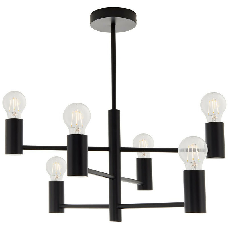 Studio - 6 Light Semi Flush Light Nero Opaco, E27