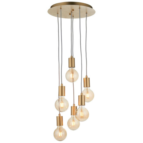 Endon Studio Lampada da soffitto a sospensione a piastra, vernice oro tenue
