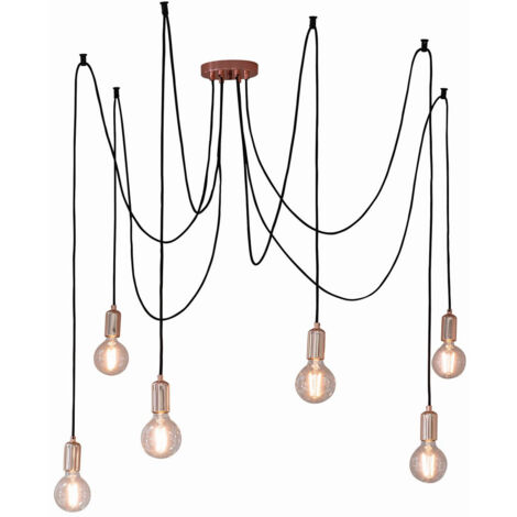 Endon Studio - Lampadario con 6 luci a grappolo in rame, attacco E27