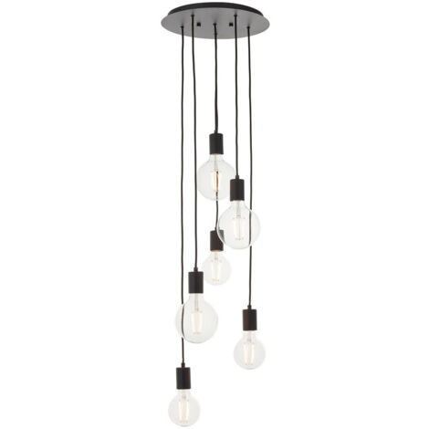 Endon Studio Pendentif cluster industriel moderne noir mat