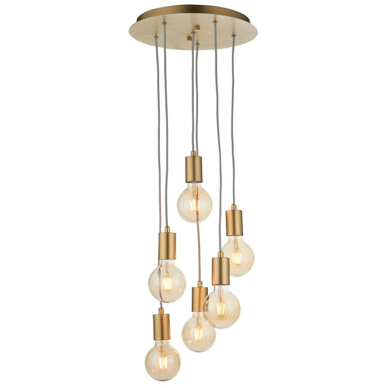 Endon - Studio Plate Pendant Ceiling Lamp, Soft Gold Paint
