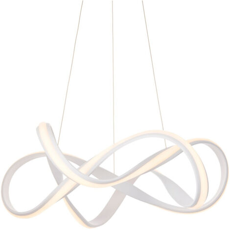 Endon Synergy - Sospensione a soffitto a LED in silicone bianco e bianco strutturato