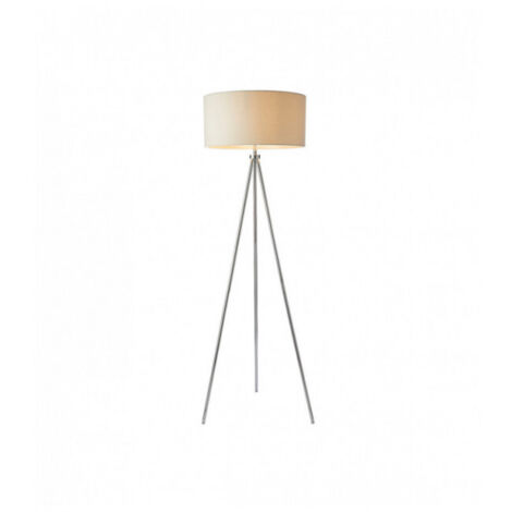 Endon Tri - Lampadaire 1 Lumière Chrome, Effet Lin Ivoire, E27
