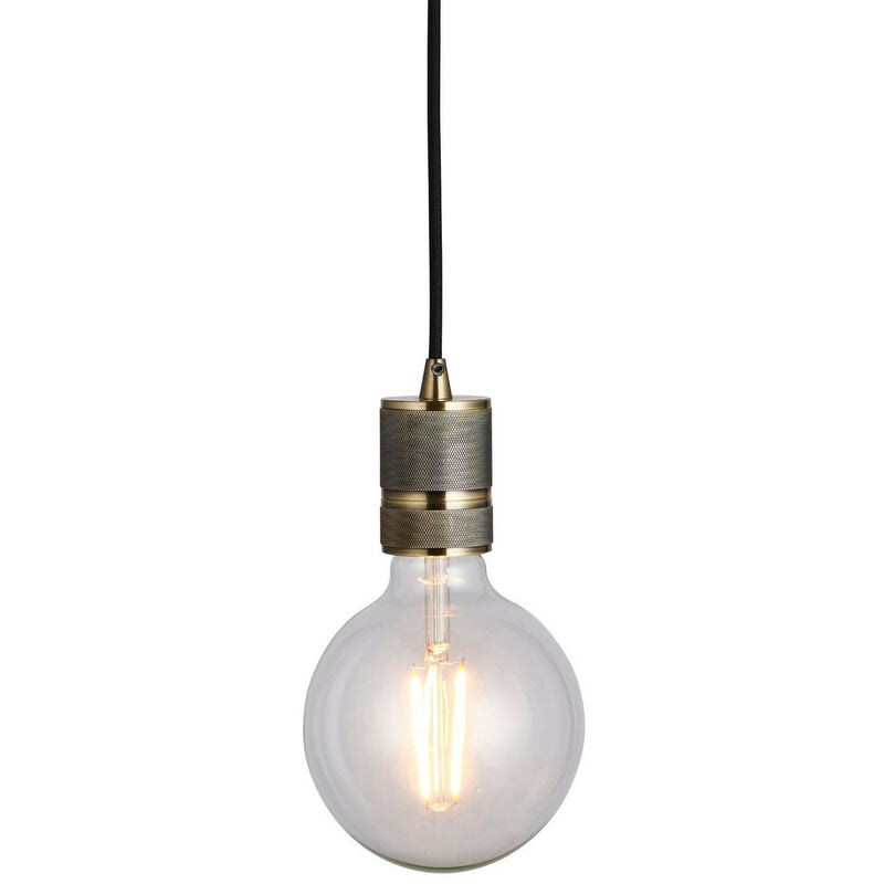

Endon Urban - 1 lámpara colgante con placa de latón antiguo, E27