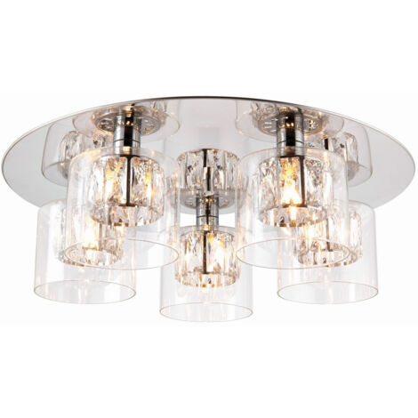 Endon Verina - 5 Light Flush Chrome, Vetro, G9
