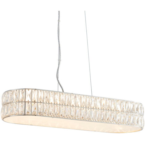 Endon Verina - Lampada a sospensione a LED a 5 barre cromate, dettaglio in cristallo