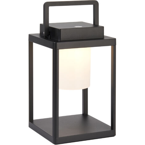 Endon Voyage Lampe de table LED intégrée Noir mat, Blanc, IP44