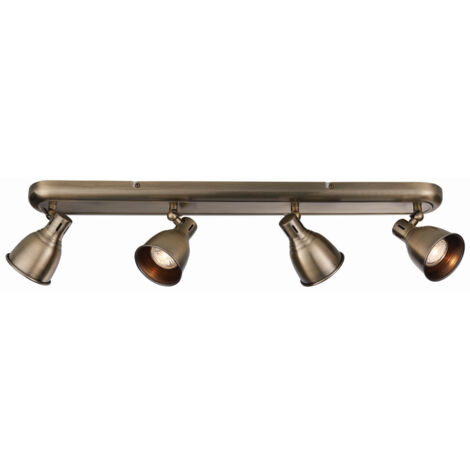 Endon Westbury - Faretto a LED a 4 luci in ottone anticato, GU10