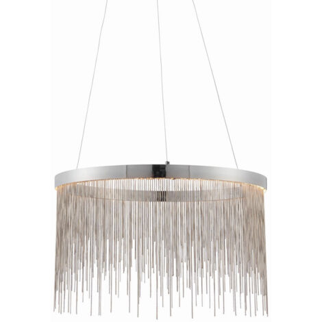 Endon Zelma - Ciondolo a LED 1 luce cromato, catena d'argento