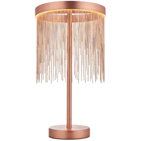 Endon Zelma Lampada da tavolo a LED Luce a catena in rame fine effetto cascata Rame spazzolato, con interruttore in linea