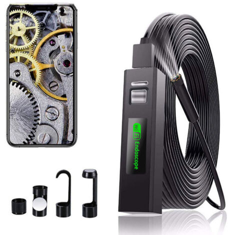 Endoscope 3,5 m, caméra d'inspection endoscopique sans fil, endoscope HD 1200p IP68 avec 8 LED pour iPhone, Android, iPad, Mac, PC, etc.