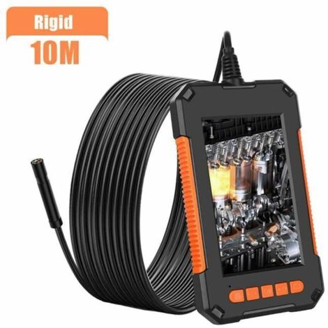 Endoscope à Deux Têtes,Endoscope Numérique à Double Objectif 1080P HD,écran LCD étanche4,3Pouces,Avec6lumières LED,Carte TF 32G(10M)