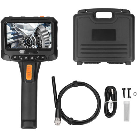 Endoscope articulé 2MP HD portatif rotatif à 360 degrés, 2 objectifs, écran IPS 5 pouces, caméra endoscopique d'inspection industrielle 5m / 16,4 pieds