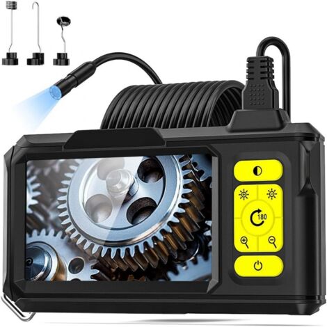 Endoscope - Caméra d'inspection HD 1080P - Écran 4,3 pouces - Objectif étanche 8 mm - Câble semi-rigide 5 m - IP67 - Pour mécanique auto et plomberie - 1 pièce