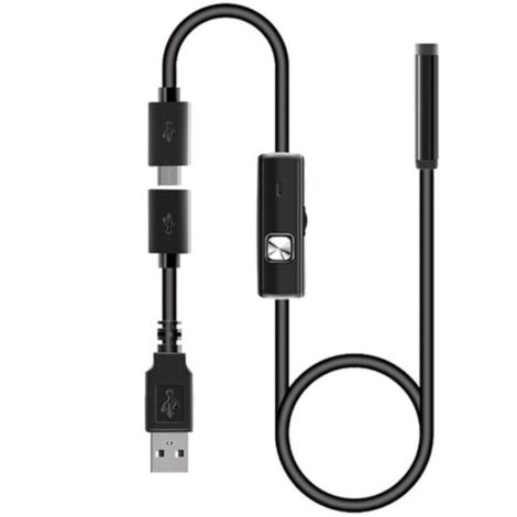 Endoscope Caméra Endoscopique -USB Endoscope Caméra d'inspection, Câble Semi Rigide, IP67 étanche avec 6 Lumières LED Sonde de 7,9 mm pour Android,(5M, Pas de Wi-FI Requis)