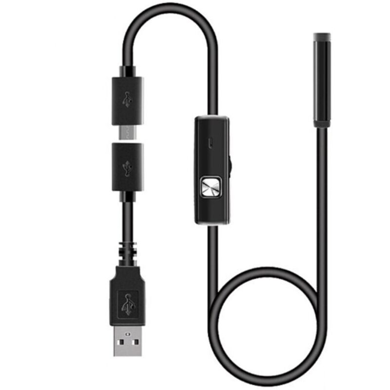 Endoscope Camera - USB Endoscope Inspection Camera, Semi-Rigid Cable, IP67 Waterproof with 6 LED Lights, 7.9mm Probe for Android (5M, No Wi-Fi