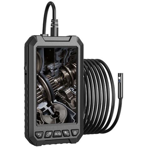 Endoscope Camera, with 5 inch HD IPS Screen, 6+1 LED Lights, IP67, 5m, 2000mAh Battery, Black
