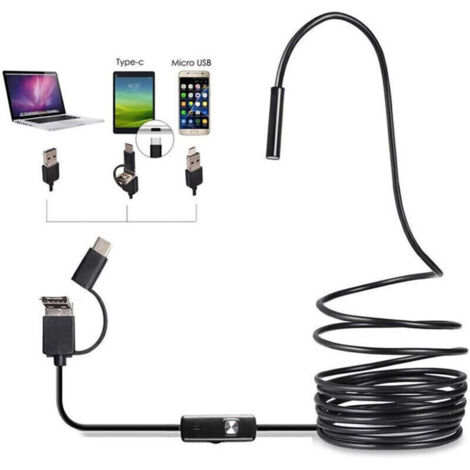 Endoscope Camera with Light. 1080P HD Snake. Inspection Camera for 10m Semi-Rigid Cable. 7.0mm Type C Endoscope and 6 LED. USB Endoscope Camera for Android Phone. Tablets