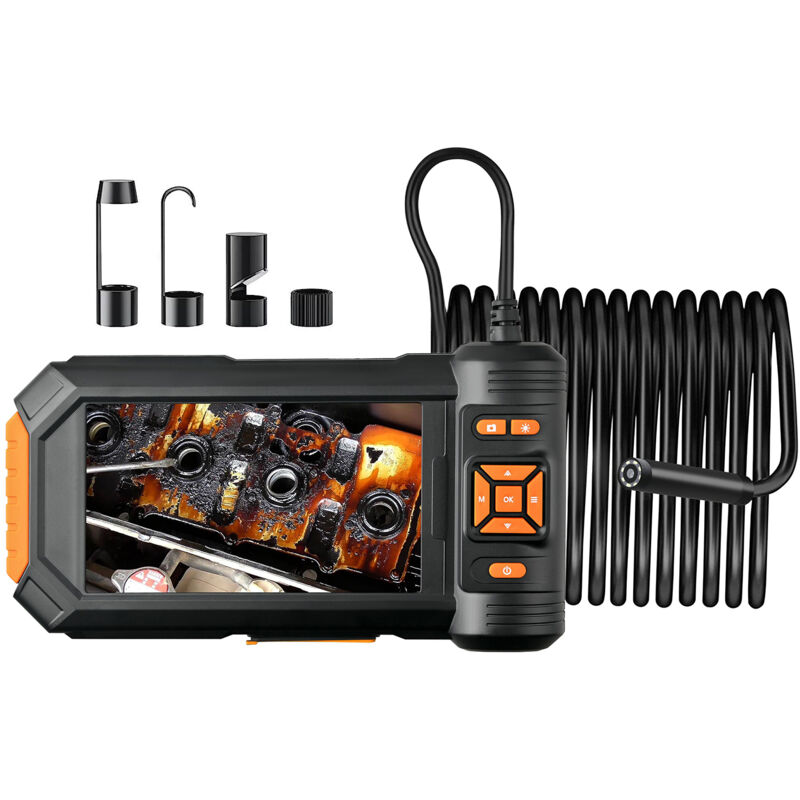 Lifcausal - Caméra endoscopique avec lumière, endoscope hd 1080P avec écran lcd 5'', 8 lumières led réglables, caméra d'inspection à objectif unique