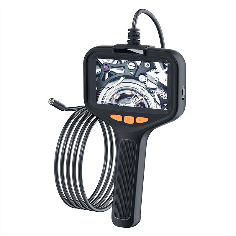 Endoscope, endoscope de 8 mm, endoscope étanche de 4,3 pouces, inspection de tuyaux étanches IP67, avec 8 lumières LED, câble semi-rigide -2M