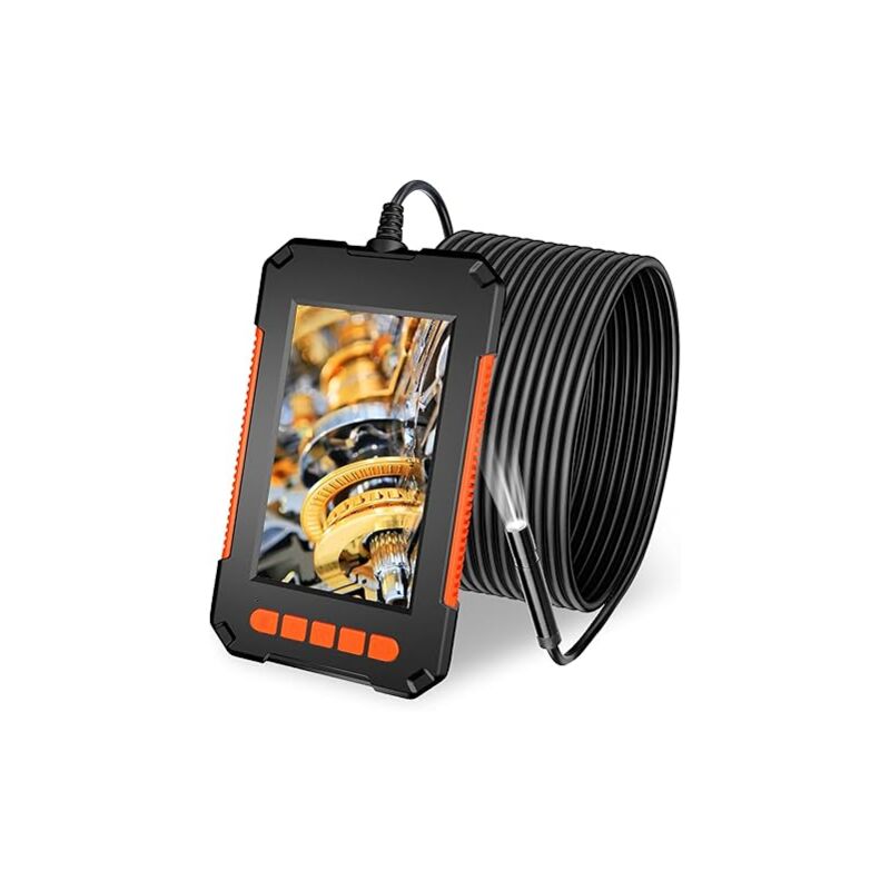 Endoscope, Endoscopique 1080P HD,d'Inspection Canalisation Écran LCD 4,3 Pouces, étanche IP67 avec 2600mAh, 2m Câble Semi-Rigide