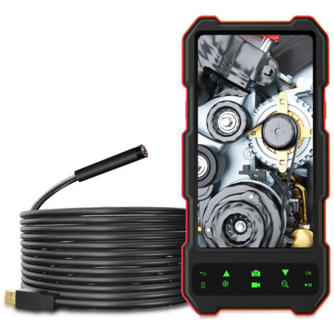 Endoscope industriel 1080p 2M pixels, caméra serpent étanche IP67, 6 LED, écran IPS 4,5 pouces, carte TF