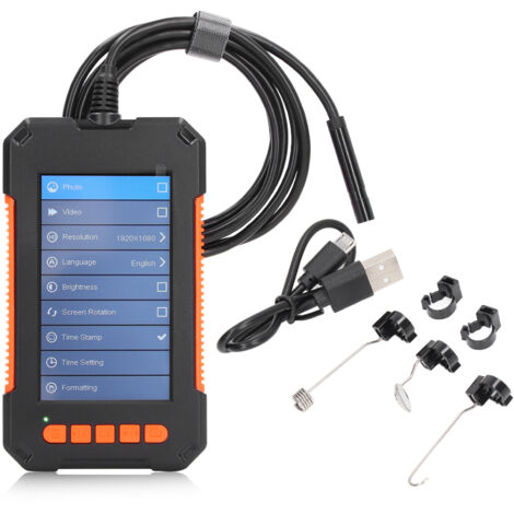Endoscope Industriel 1080P avec Écran IPS 4,3 Pouces pour Inspection de Conduits et Caméra d'Égout, Lentille 8mm, Câble de 10mètres