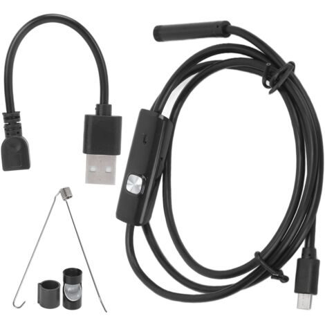 Endoscope Industriel AN97-7 IP67 Étanche 7mm avec Caméra, 6 LED, Câble de 10m pour Inspection