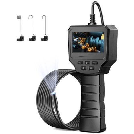 Endoscope Industriel - Caméra d'inspection Endoscope IPS 2,4 Pouces, 1440P HD Caméra Endoscopique 2,0 MP avec 6 LED Réglables, Endoscope Numérique Caméra Etanche IP67 de 8 mm, Câble Semi Rigide 5M