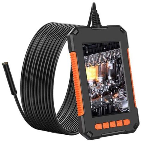 Endoscope Industriel, Camera Endoscopique 1080P HD, Camera d'Inspection Canalisation, Écran HD 4,3 Pouces, Lumières LED 8, Câble Semi-Rigide 5M