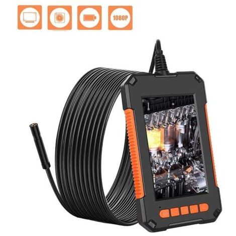 Endoscope Industriel, Camera Endoscopique 1080P HD, Camera d'Inspection Canalisation, Écran HD 4,3 Pouces, Lumières LED 8, couleur orange(10M)