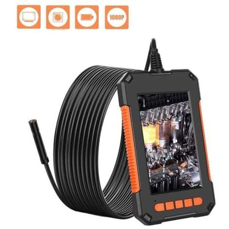 Endoscope Industriel, Camera Endoscopique 1080P HD, Camera d'Inspection Canalisation, Écran HD 4,3 Pouces, Lumières LED 8, couleur orange(10M)
