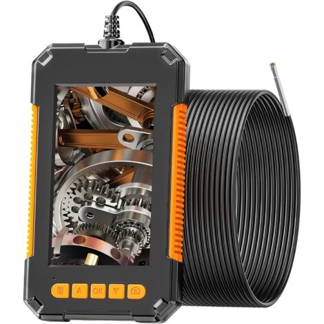 Endoscope Industriel, Endoscope Numérique 1080P HD, écran 4,3 Pouce, 3.9mm Caméra d'Inspection étanche IP67 avec 6 Lumières LED, Câble Semi-Rigide, (10M)