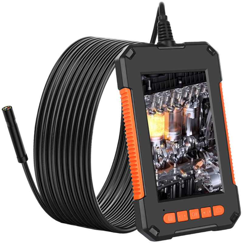 Lifcausal - Endoscope industriel multifonctionnel 1080P Écran 4,3 pouces Caméra 8 mm 8 lumières led Longueur focale 4 cm-500 cm IP67 étanche