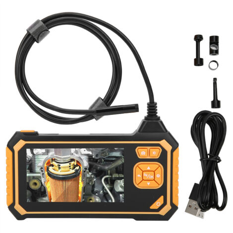 Endoscope Industriel Numérique 8mm Étanche Double Lentille, Écran LCD 4.3 Pouces 1080P avec 8 LED
