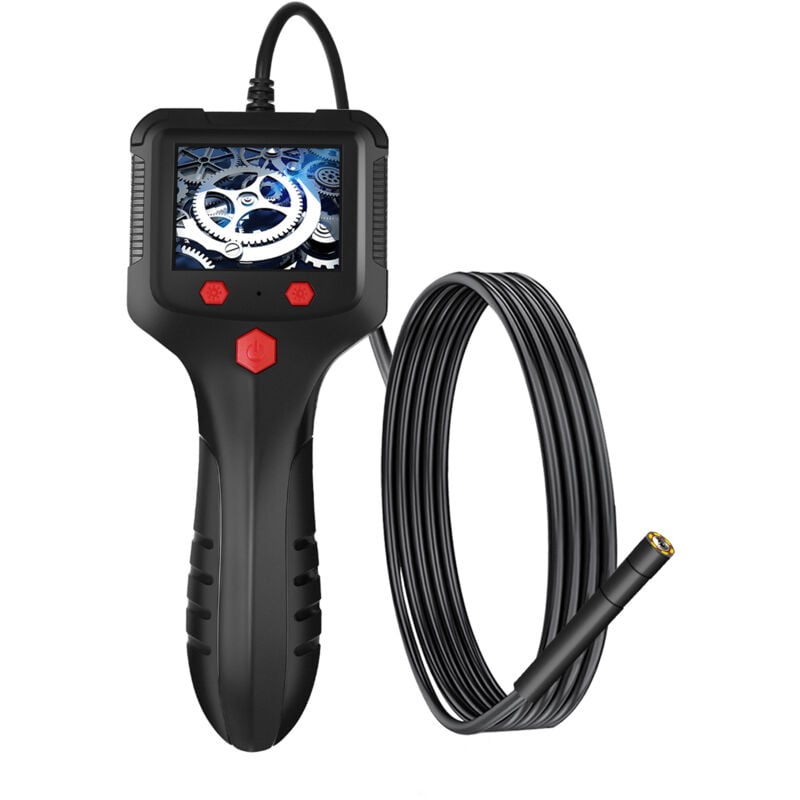 Lifcausal - Endoscope industriel P100 5,5 mm 1080P Endoscope numérique IP67 Caméra d'inspection portable avec écran ips 2,4 pouces 6 lumières led
