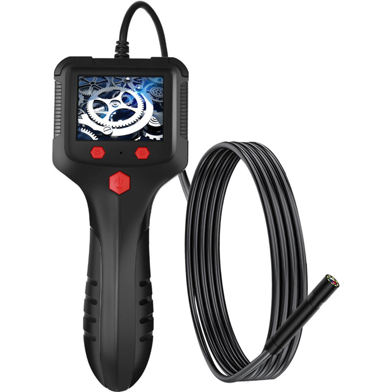 Lifcausal - Endoscope industriel P100 8 mm 1080P Endoscope numérique IP67 Caméra d'inspection portable étanche avec écran ips 2,4 pouces 6 lumières