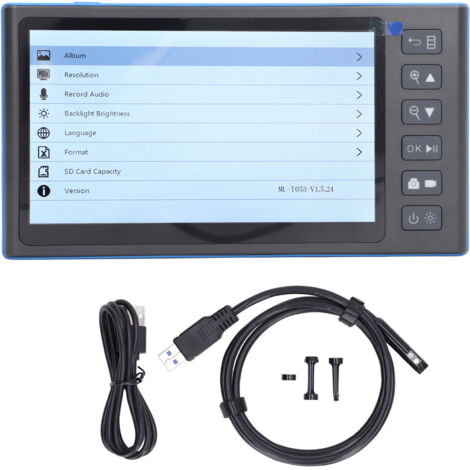 Endoscope industriel portatif HD 7 pouces, caméra d'inspection à double objectif IP67, boîtier ABS, 7.9mm, pour Pipeline